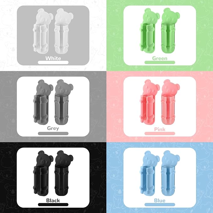 VZZNN 60 Pack Adhesive Pen Holder Clips, Colorful Silicone Pencil Holders - Image 2