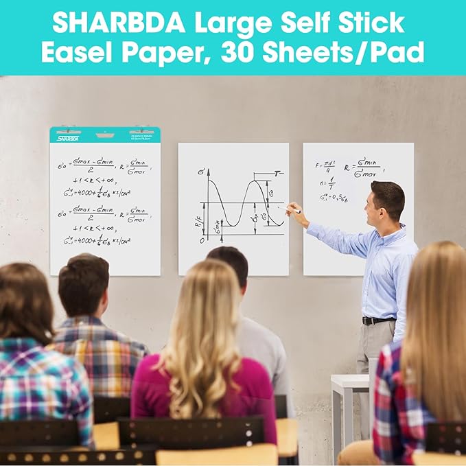 SHARBDA Sticky Mini Easel Pad, 15 x 18 Inches, Self Stick Flip Chart Paper - Image 2