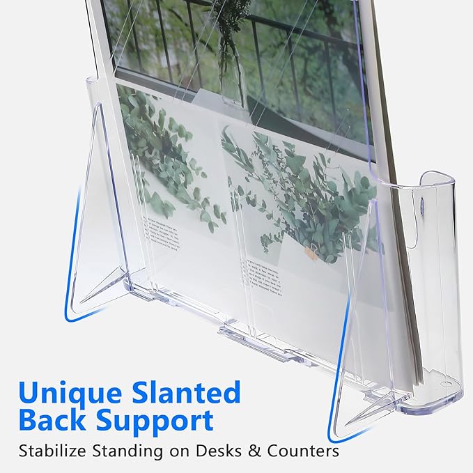Argvey Acrylic Brochure Holder 8.5 x 11 inches, 4 Pack Clear Brochure Display - Image 3