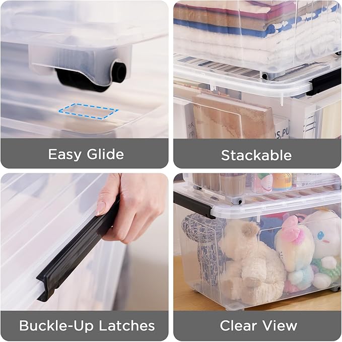 Citylife 82 QT Clear Plastic Storage Bins - Image 4