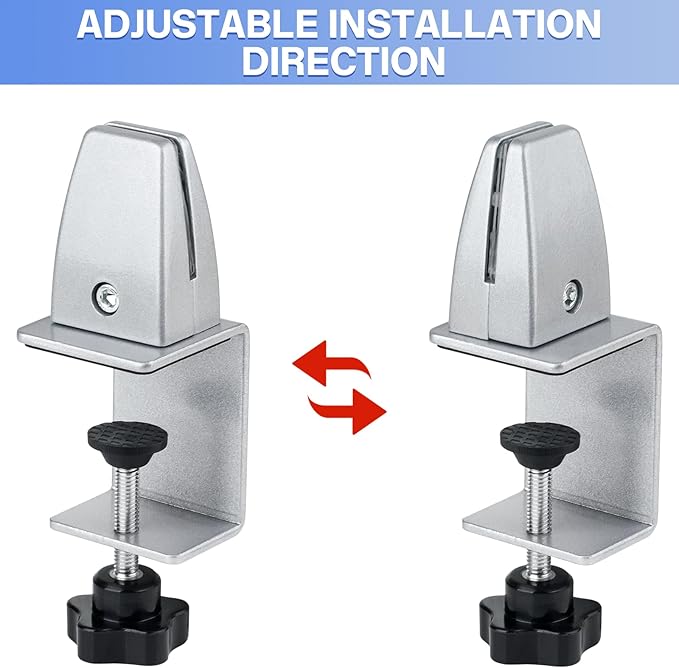 4 Packs Sneeze Guard Support, Aluminum Adjustable Partition Clamp, Acrylic Desk - Image 6