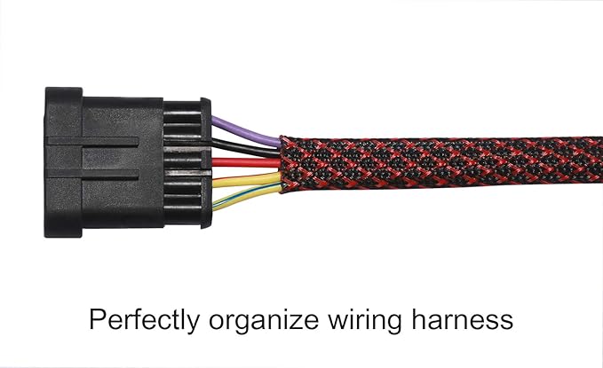 25ft - 3/4 inch PET Expandable Braided Sleeving – BlackRed – Alex Tech Braided - Image 3