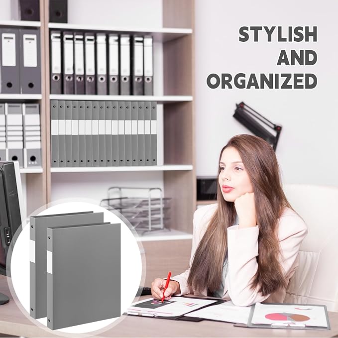Henoyso 16 Pcs 3 Ring Binder 0.5 Inch Round Fits Letter Size 8.5'' x 11'' Paper - Image 5