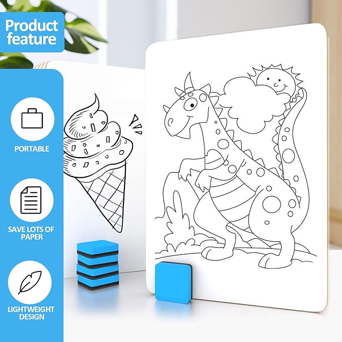 Dry Erase LapBoards, PANDRI 16 Pack Double Sided 12.5 x 9 Inch Whiteboards - Image 5