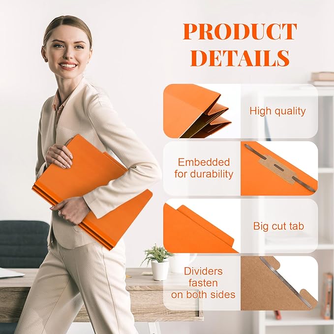 Skyygemm 24 Pcs Classification Folders Letter Size, 1 Divider Pressboard File - Image 3