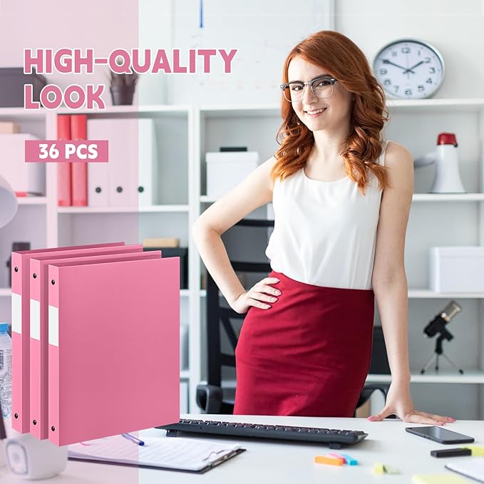 Henoyso 36 Pcs 3 Ring Binder 0.5 Inch Round Fits Letter Size 8.5'' x 11'' Paper - Image 5