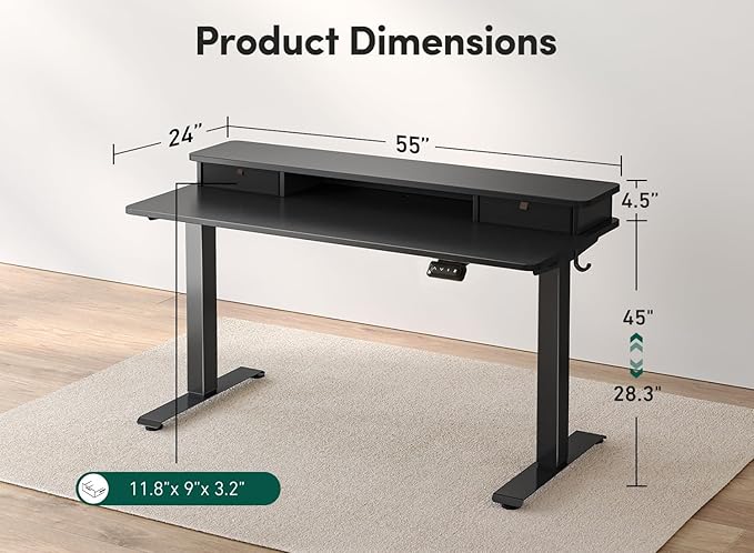 FEZIBO 55 x 24 Inch Height Adjustable Electric Standing Desk - Image 3