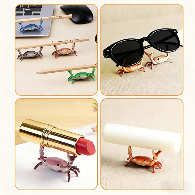 Desk Crab Pen Holder, Cute Weightlifting Crab Pencil Holder - Image 4