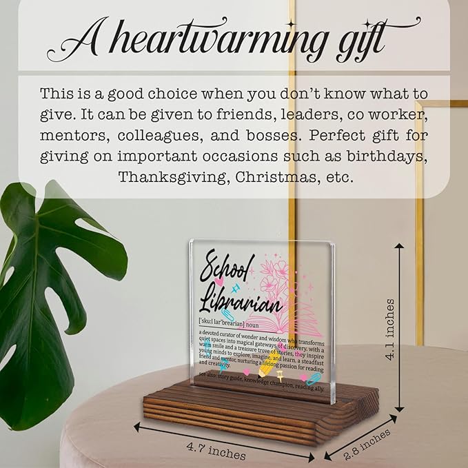 School Librarian Gifts, Thank You Desk Sign - Image 4