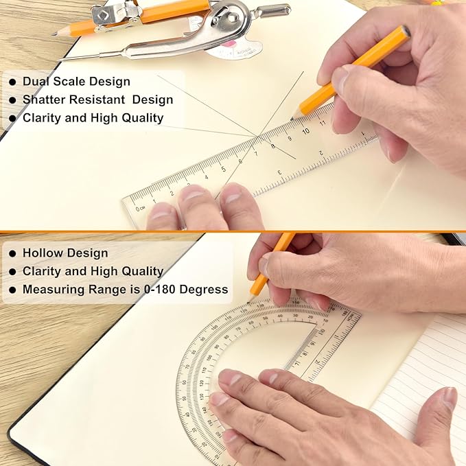 60 Pieces Geometry Math Set Compass - Image 4