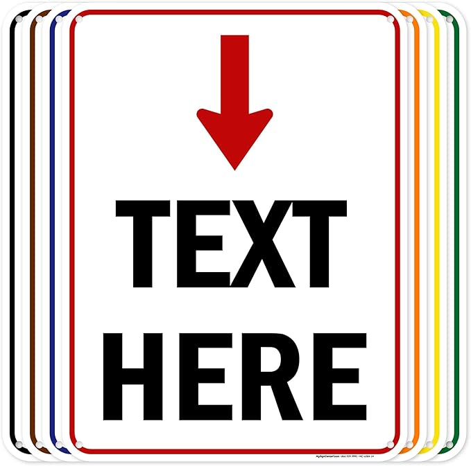 Custom Arrow, Custom Directional Sign, Arrow Down Sign, 18x24 Inches, 55 mil by MySignCenter
