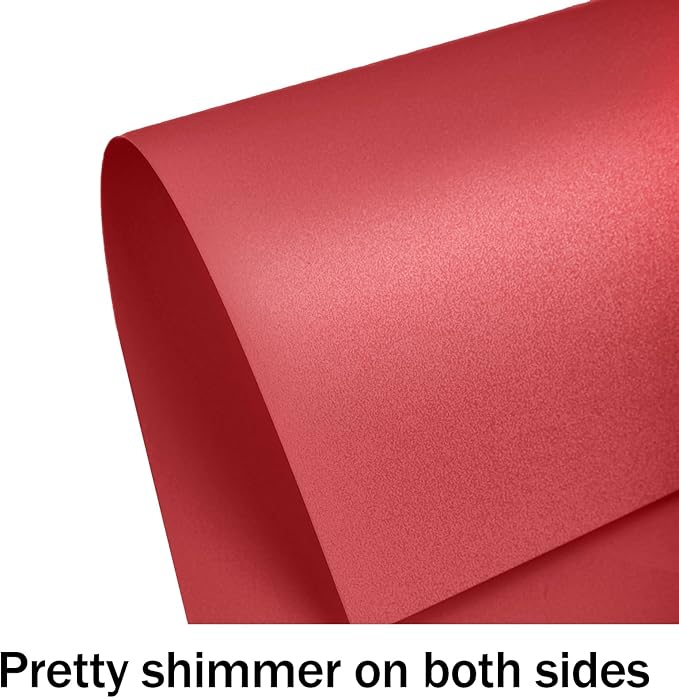 100 Sheets Red Shimmer Cardstock 8.5 x 11 Red Paper, Goefun 80lb Card Stock - Image 3