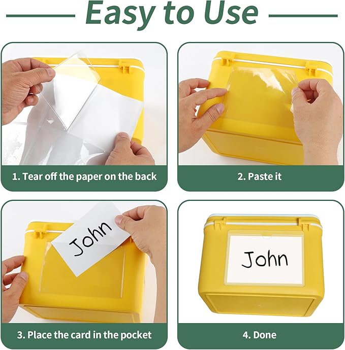 NIUBIER Storage Bin Labels, 36 Pack 3x4.5 Index Card Holder, Removable Tote - Image 7