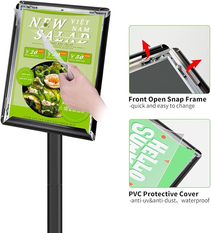 INNOVSIGN 3Packs Heavy Duty Adjustable Pedestal Poster Sign Stand, 8.5x11 - Image 5