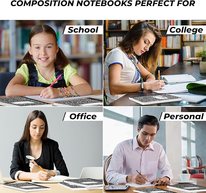 Rosmonde Composition Notebook Wide Ruled 5 Pack, 200 Pages, 9-3/4 x 7-1/2 - Image 6