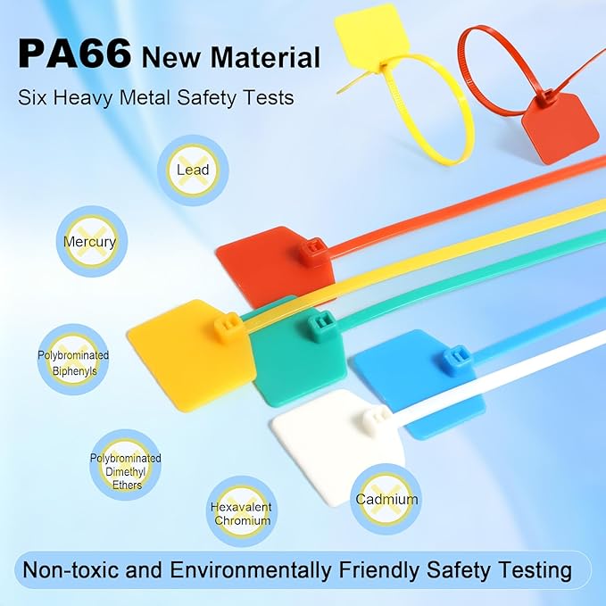 6 in Marker Nylon Cable Ties, Plastic Water Proof Tags, Self-Locking Written-on - Image 3