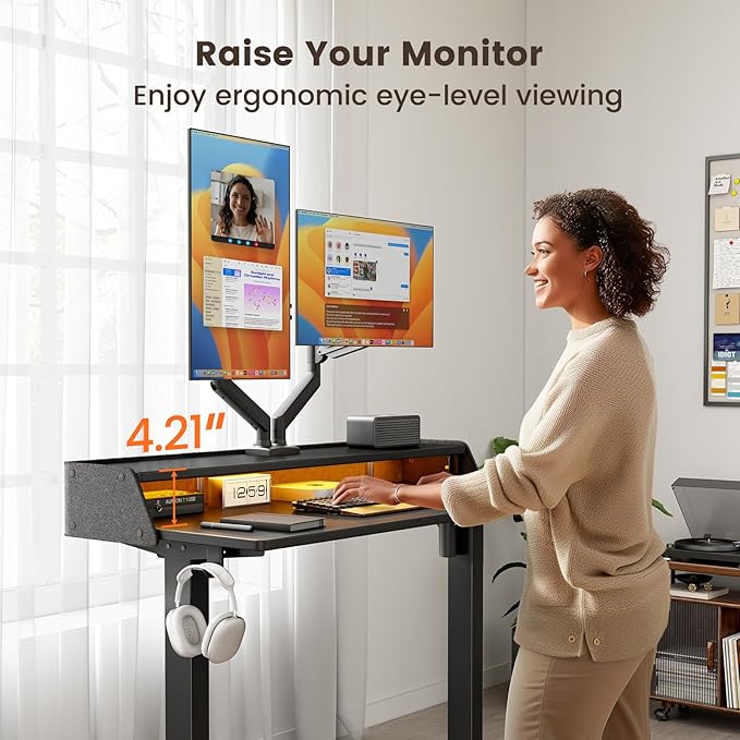 ErGear Standing Desk with LED Strip, 55″ x 28″ Electric Height Adjustable RGB - Image 7