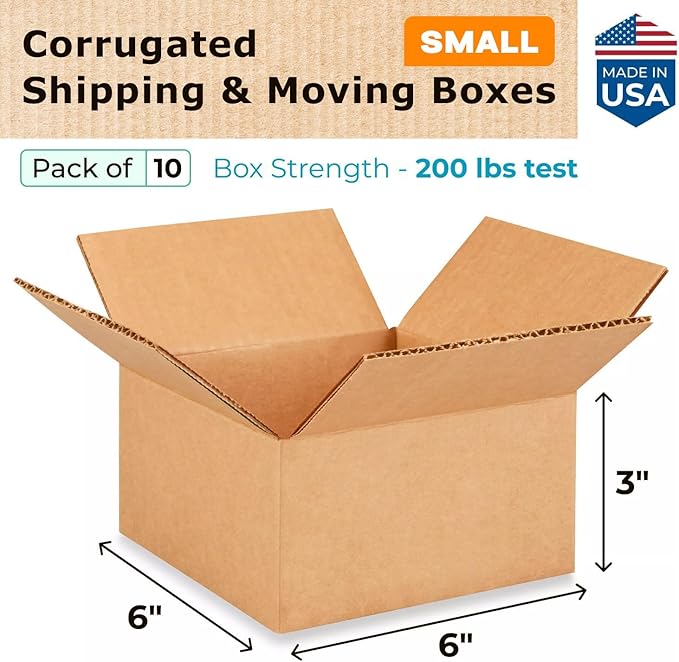 Small Moving & Shipping Boxes 6x6x3 inches - Image 2