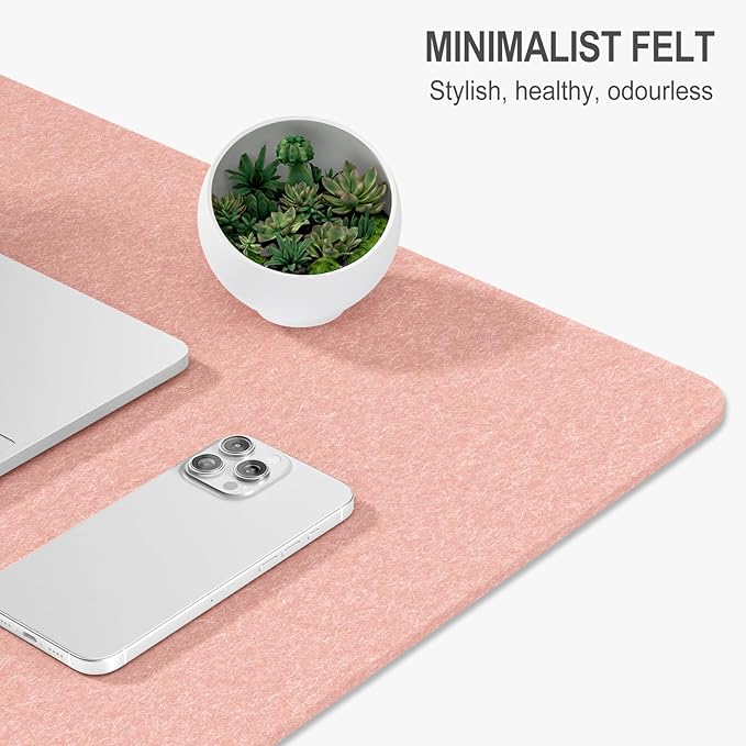 Auhoahsil Felt Desk Mat, Minimalist Large Mouse Pad XL 31.5 x 11.8 in, Desk Matt - Image 3