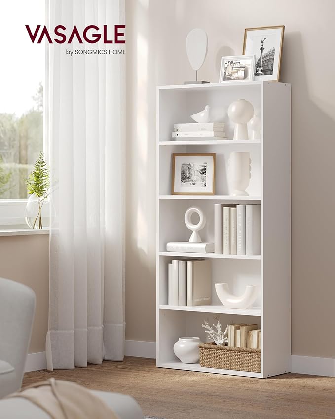 VASAGLE Set of 2 Bookshelves, 23.6 Inches Wide, 5-Tier Open Bookcases - Image 2