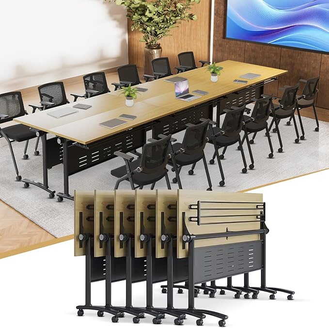 JEHUJD Conference Table, 55.1''Folding Conference Room Table by Unknown