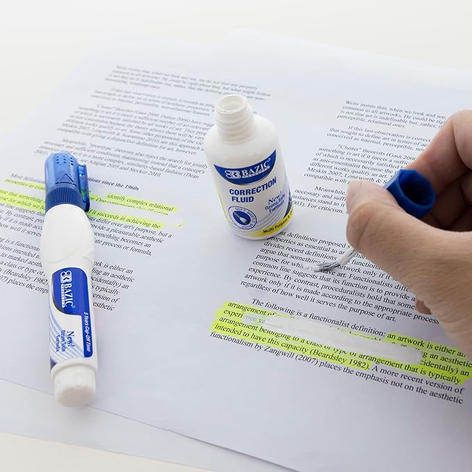BAZIC Metal Tip Correction Pen & Correction Fluid - Image 2