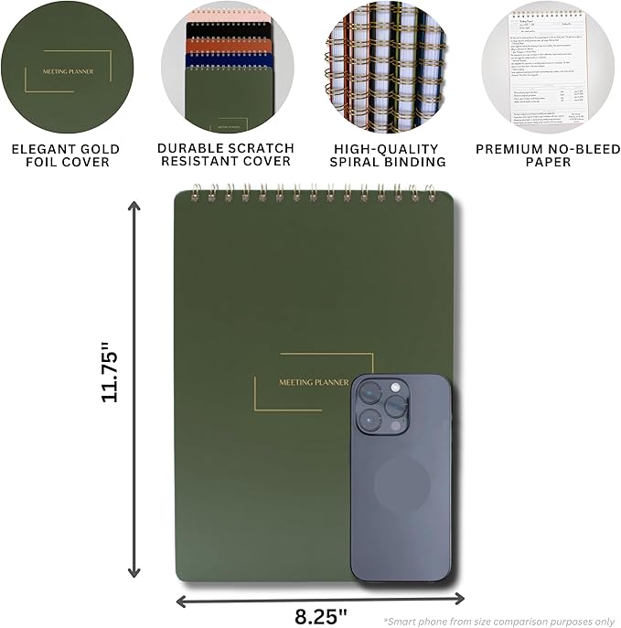 Merely Home | Meeting Notebook for Work | 8.25" x 11.75" | Project Planner | - Image 3