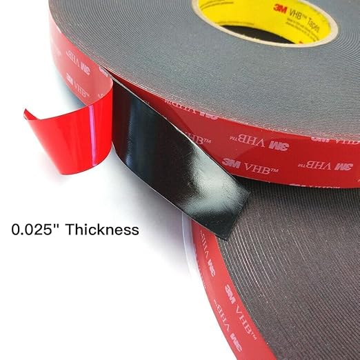3M Double Sided Mounting Tape 2 Pack 0.5" Width 5925 VHB Black Foam Tape High - Image 5