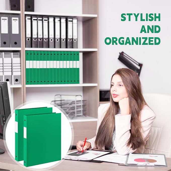 Henoyso 48 Pcs 3 Ring Binder 0.5 Inch Round Fits Letter Size 8.5'' x 11'' Paper - Image 6