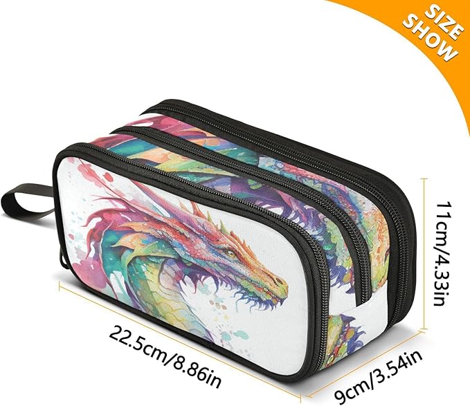 BOENLE Custom Watercolor Dragon Pencil Case Box Boys Girls Personalized Name - Image 4