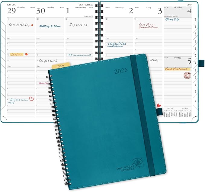 POPRUN 2026 Planner with Hourly Schedule, Vertical Layout by POPRUN