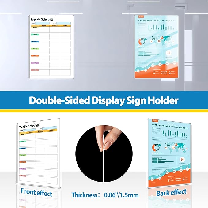 20 Pack Wall Sign Holder 8.5x11 Magnetic Plastic Sign Holder - Image 7