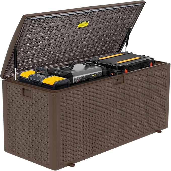 Decksplore 180 Gallon Pro Outdoor Storage Box Waterproof Lockable Resin Deck by Decksplore%E2%80%94BuiltforOutdoor