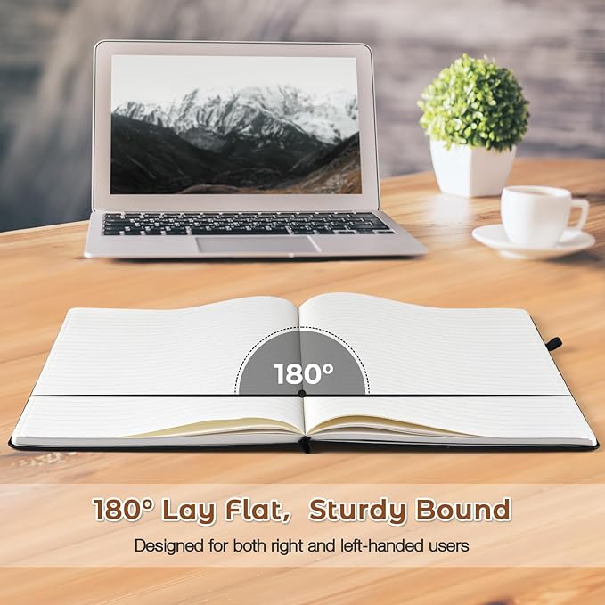 College Ruled Notebook, A4 Hardcover Leather Notebook - Image 3