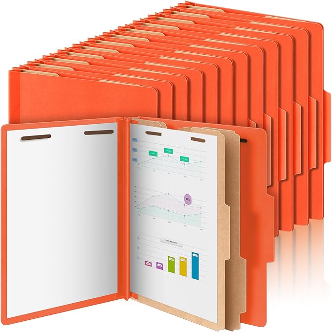 Skyygemm 36 Pcs Classification Folders Letter Size, 2 Divider Pressboard File by Skyygemm