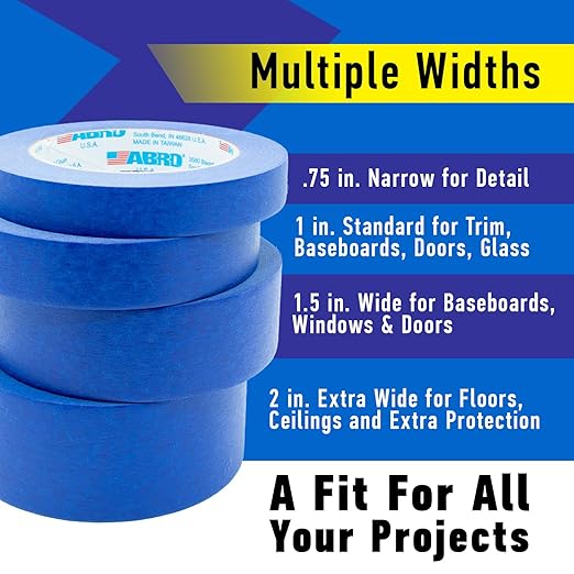 ABRO Blue Painters Tape 1.5 Inch Wide, 36mm x 55M, All Purpose Blue Tape - Image 4