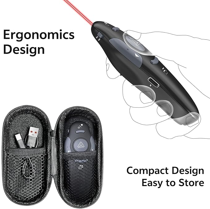 Presentation Clicker with 4 Cases: PowerPoint Wireless Presenter Remote USB - Image 3