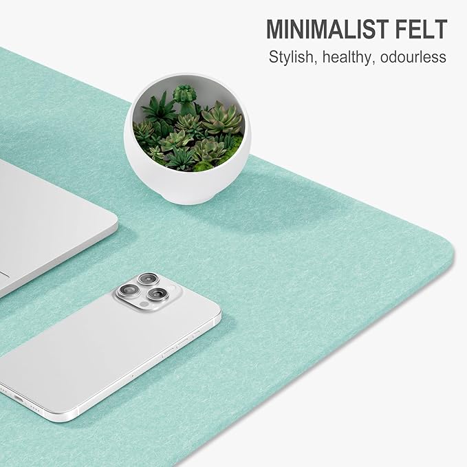 Auhoahsil Felt Desk Mat, Minimalist Large Mouse Pad XXL 35.5 x 15.7 in - Image 3