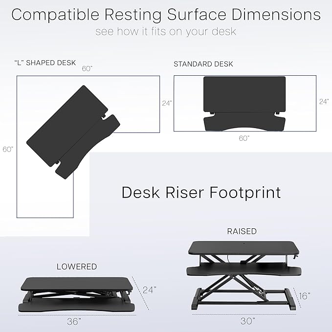 VIVO 36 inch Desk Converter, K Series, Height Adjustable Sit to Stand Riser - Image 7