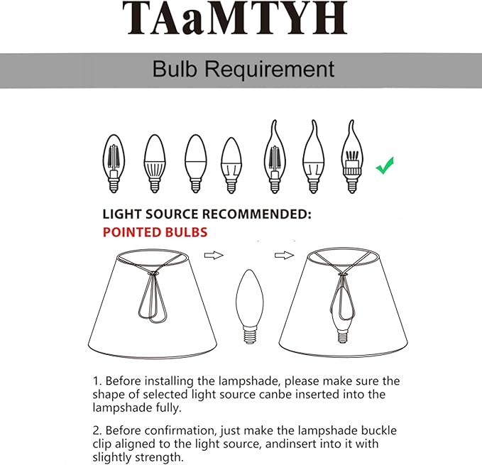 TAaMTYH small lamp shade chandelier shades set of 6，Fabric Lampshade - Image 4