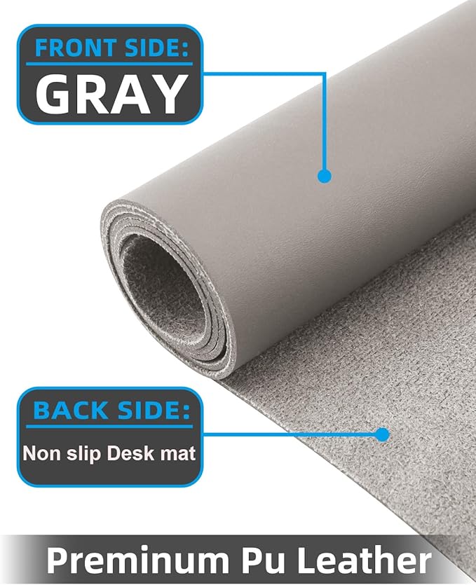Leather Desk Pad Protector, Large Mouse pad, Office Desk mat, Laptop Mat - Image 2