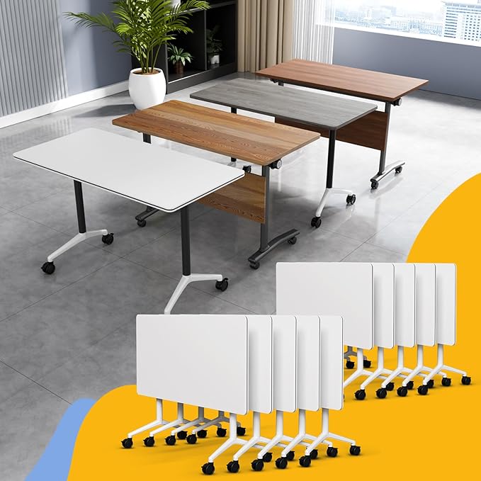 WYMHYZ Conference Table Flip Top Mobile Conference Room Tables, Folding by WYMHYZ