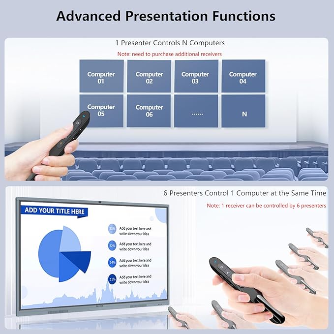 Norwii N76 Rechargeable Presentation clicker, Long Range Presentation Remote - Image 6