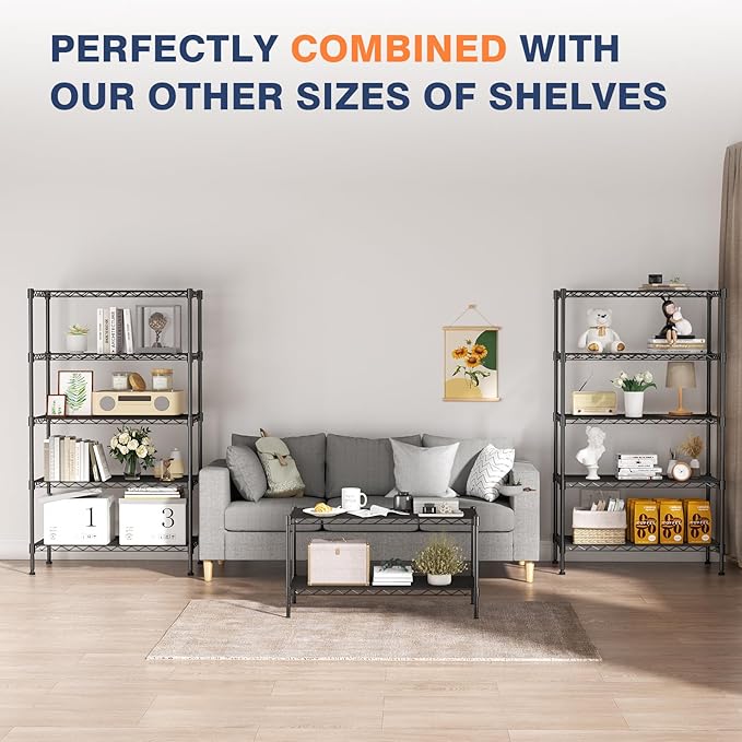 VANZBON 2-Tier Wire Shelving Unit, Wire Shelves Rack - Image 5