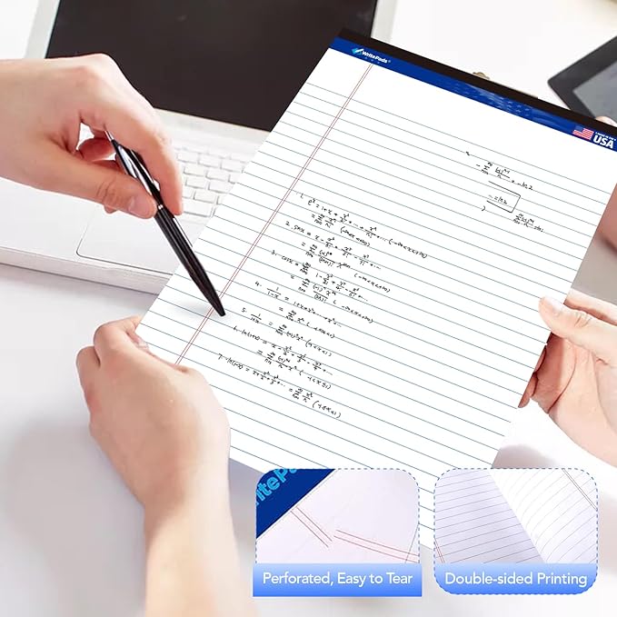 WritePads Legal Pad 8.5 x 11 Note Pad, Wide Ruled Writing Pad, 50 Sheets Per Pad - Image 6