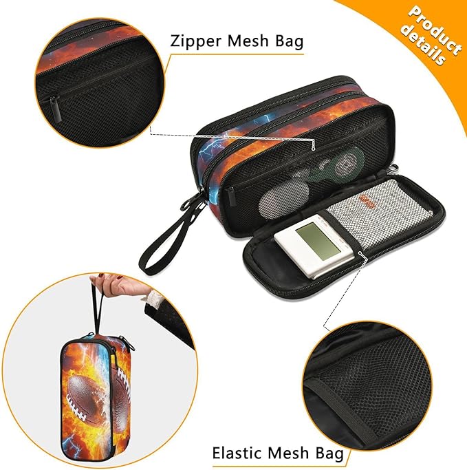 DVGMBXY Football Water and Fire Pencil Case Box - Image 2
