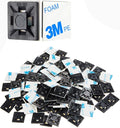 XHF 100 PCS 1.1" Black Self Adhesive Cable Zip Tie Mounts Wire Cable Clips by XHF