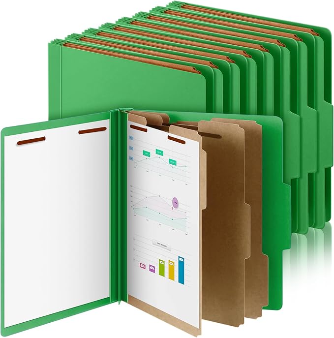 Skyygemm 24 Pcs Classification Folders Letter Size, 3 Divider Pressboard File by Skyygemm