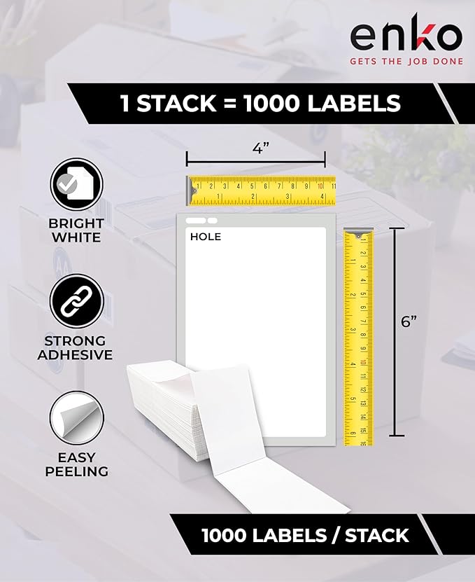 enKo 4x6 Thermal Fan Fold Labels Compatible - Image 2
