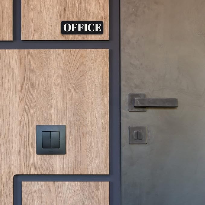 PATIKIL Office Sign, 2 Pack Acrylic 6"x2" Self Adhesive Door Sign Sticker - Image 6